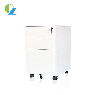 Promotion 3 Drawer Steel Filing Cabinet Moblie Pedestal With 5 Casters