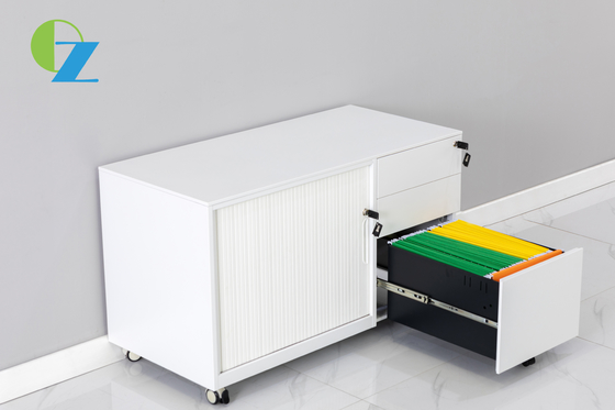 Steel Mobile Caddy Tambour Door Cabinet Office Furniture